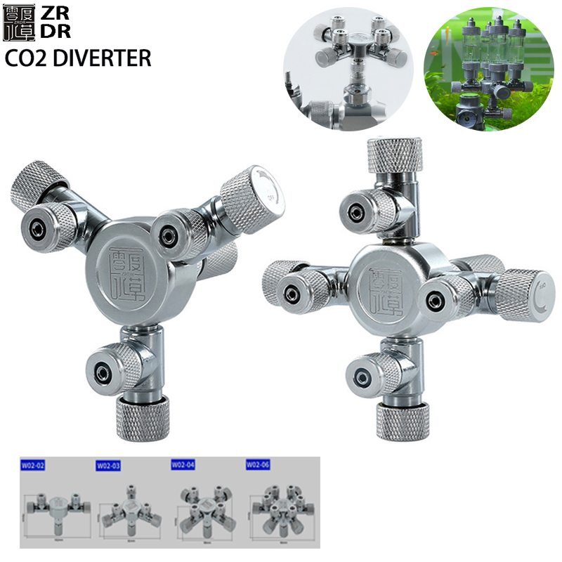 Aquarium Fish Buy - ZRDR水槽用マルチチャンネルCO2スプリッターディストリビューター金属製水槽CO2レギュレーターゲネレーターアクセサリーCO2スプリッター2-6チャンネル