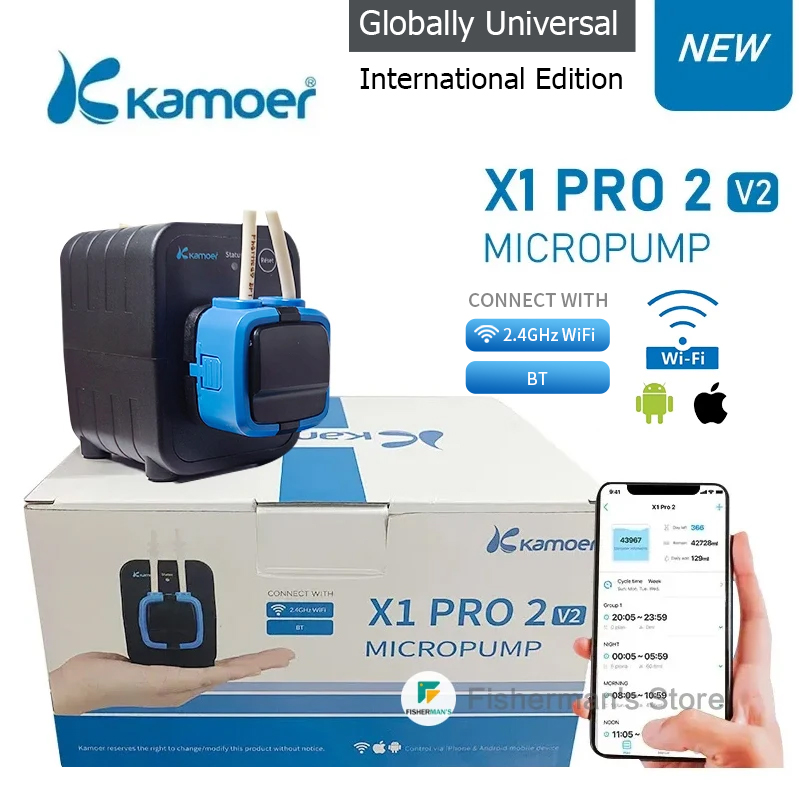 Aquarium Fish Quarantine - Bluetooth Kamoer-X1 Pro 2 V2 Fishポンプ,水槽,水族館,液滴ポンプ,Wi-Fiアプリケーション用