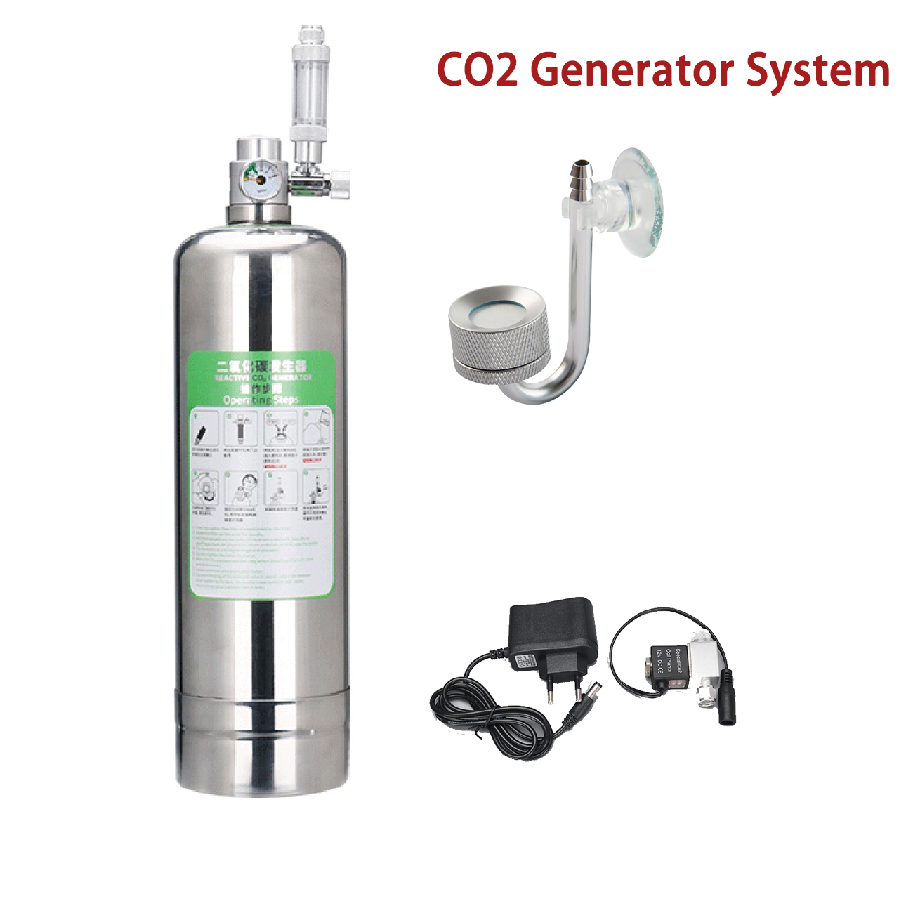 Aquarium Fish Store - 水族館 CO2 発生器システムキットステンレス鋼 CO2 シリンダー発生器システム二酸化炭素リアクターキット植物魚用