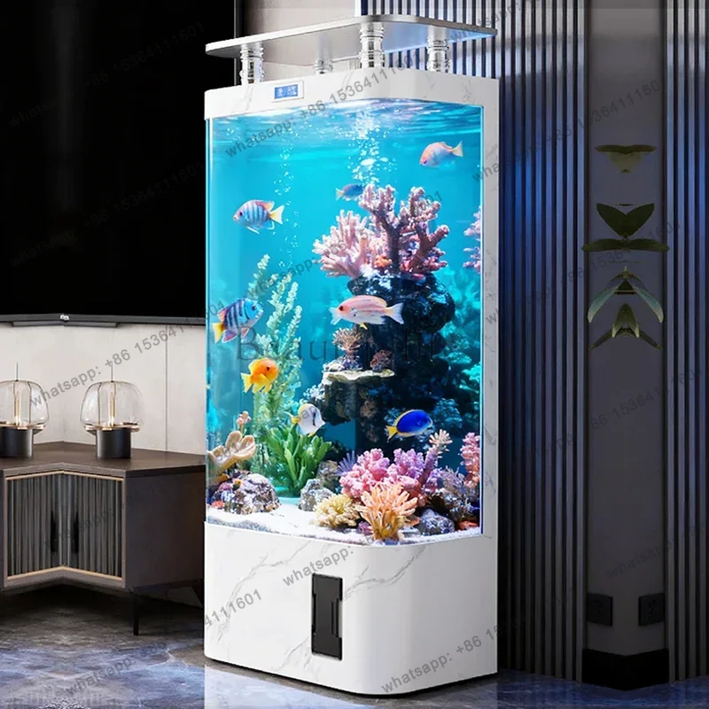 Aquarium Xl - スマート金魚水槽 家庭用 中型 縦型ろ過一体型 生態系ガラス交換水槽