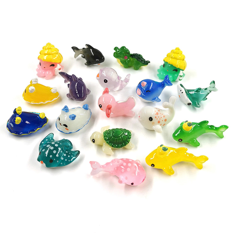 Aquarium Fish Artificial - 家の装飾のためのモダンなミニチュア漫画の置物,サメ,クジラ,カメ,イルカ,海,魚,ミニチュア水族館,装飾アクセサリー,diy