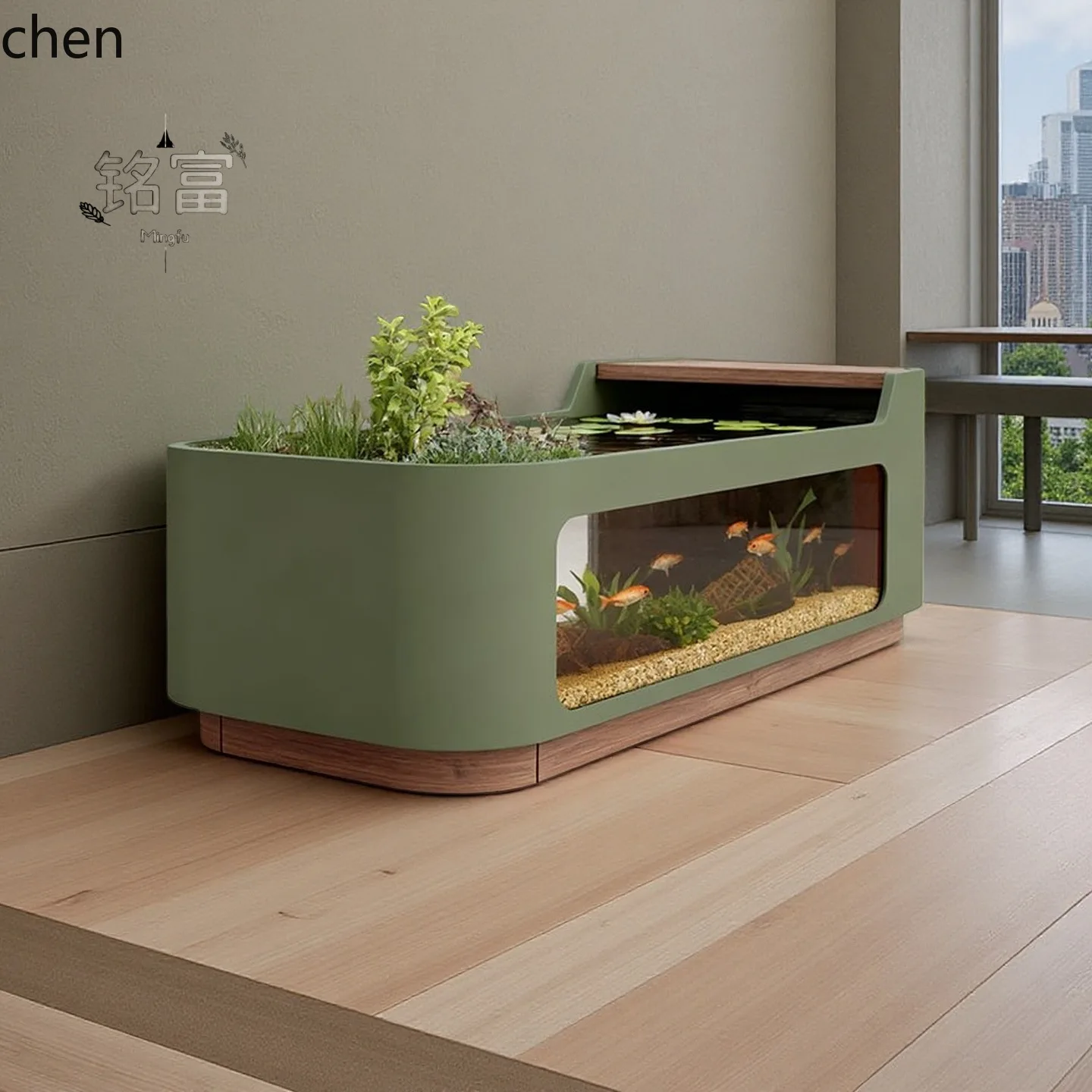Aquarium Xl - B7- カスタマイズされた循環水魚池フラワーボックス、中庭、屋外バルコニー、庭園用ウォーターフィーチャー、景観用魚水槽テーブル