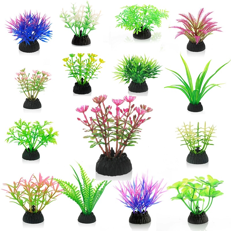 Aquarium Fish Tank Price - シミュレーション人工植物 PVC 水中水雑草花草水族館の装飾アクセサリー水槽風景飾り