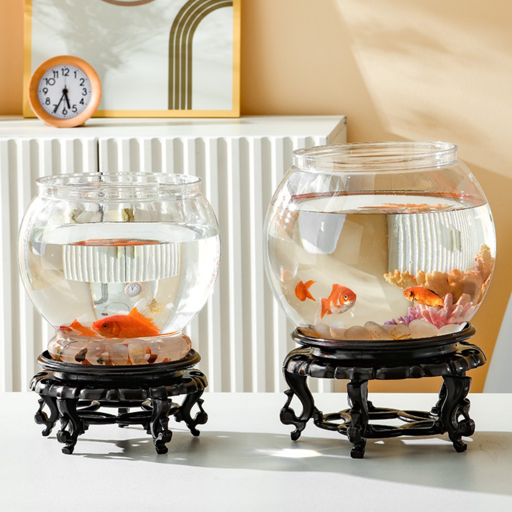 ホームデコレーション クリア透明丸型水槽 プラスチック製小型 - Aquarium Goldfish のレビューと価格