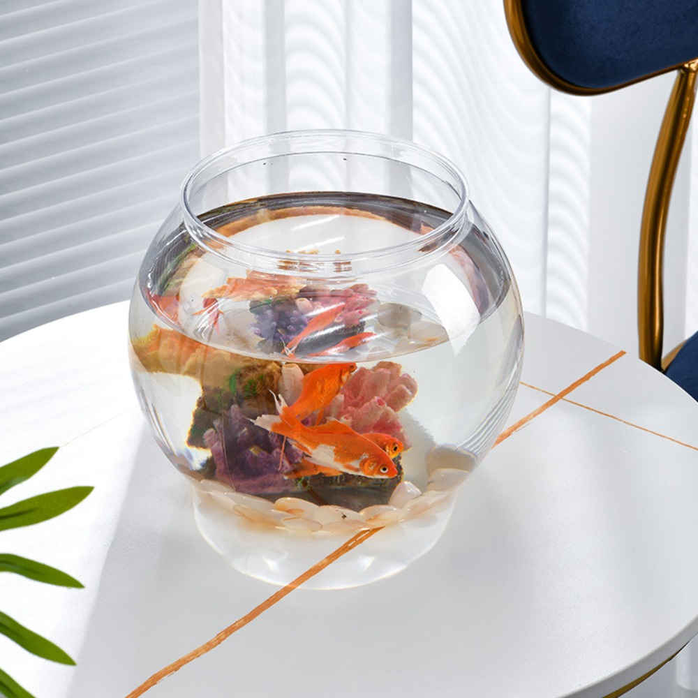 ホームデコレーション クリア透明丸型水槽 プラスチック製小型 - Aquarium Goldfish のレビューと価格