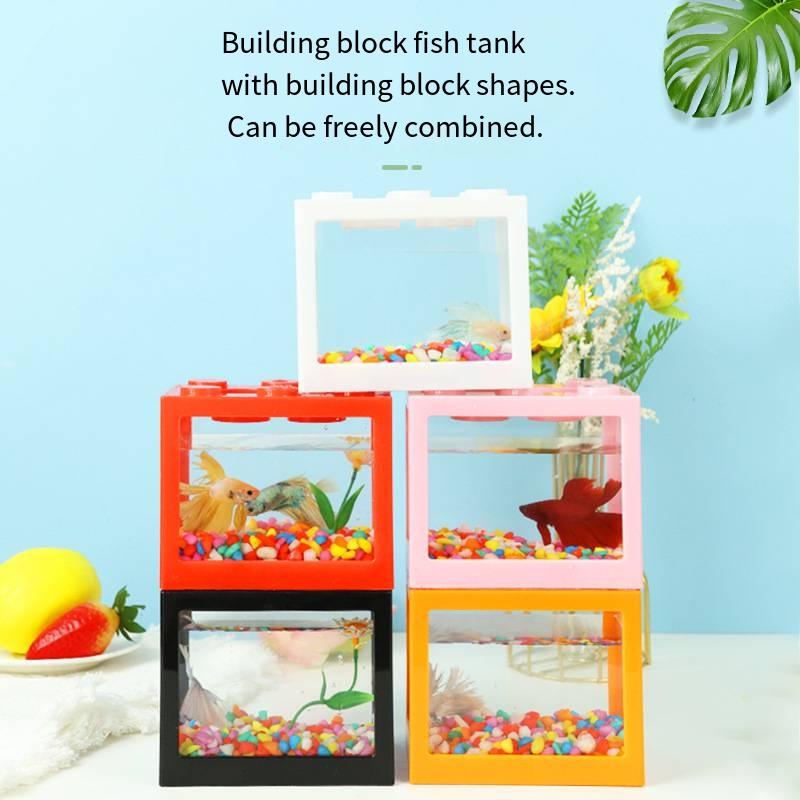 斬新なブロック型ミニ水槽 デスクトップ金魚鉢 小型金魚鉢 テ - Aquarium Goldfish のレビューと価格