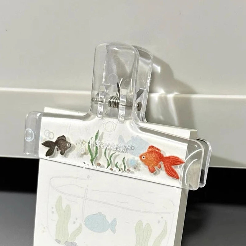 1PC 透明アクリル金魚バインダークリップ、滑り止めブック、 - Aquarium Goldfish のレビューと価格