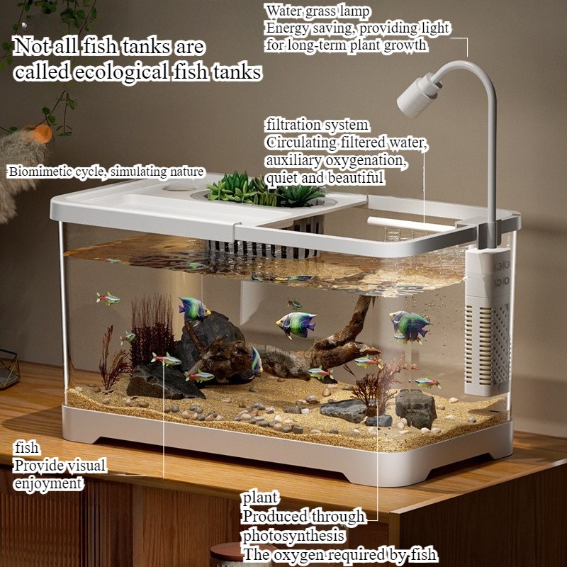 水槽 家庭用水槽 リビングルーム 卓上 生態循環水槽 フィル - Aquarium Goldfish のレビューと価格