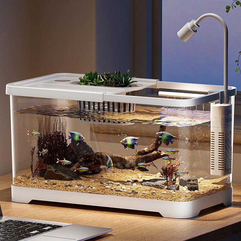 水槽 家庭用水槽 リビングルーム 卓上 生態循環水槽 フィル - Aquarium Goldfish のレビューと価格