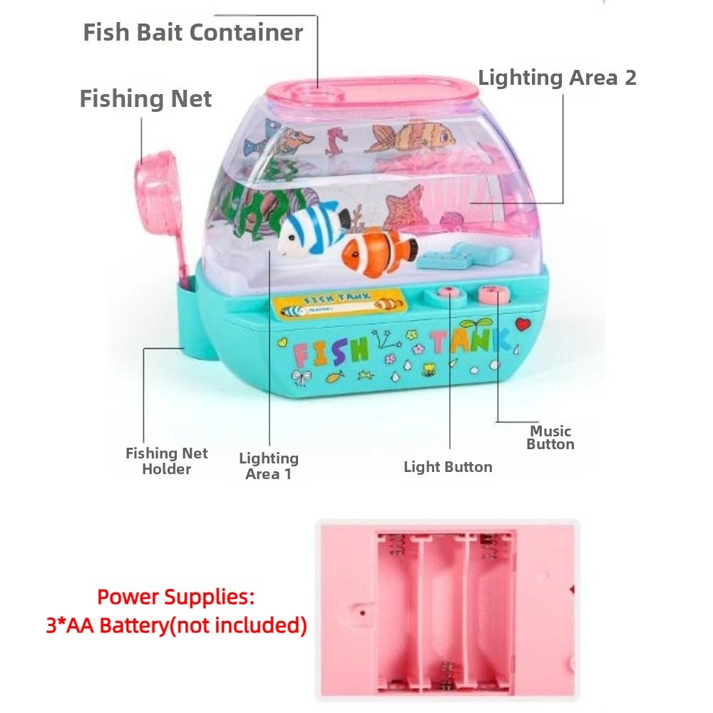 創造的な人工水槽のおもちゃ、音楽と光付きの漫画風ミニシミュレ - Aquarium Fish Artificial のレビューと価格