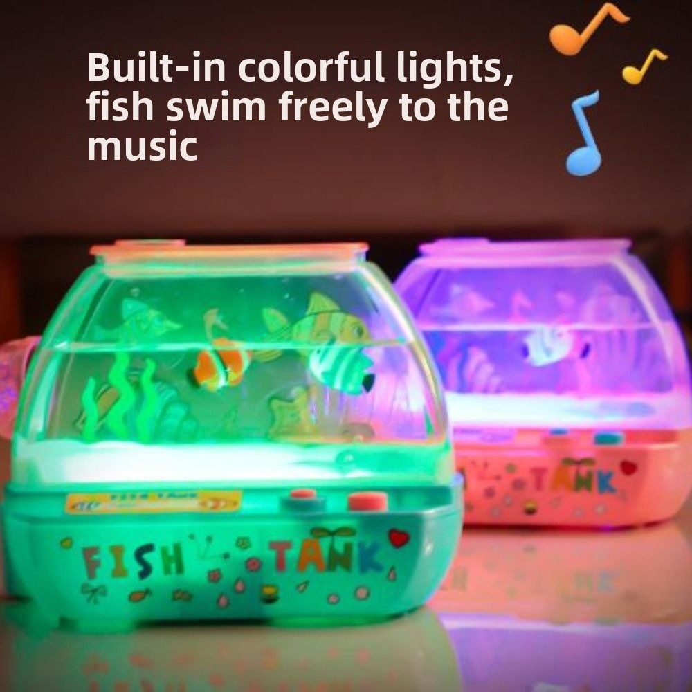 創造的な人工水槽のおもちゃ、音楽と光付きの漫画風ミニシミュレ - Aquarium Fish Artificial のレビューと価格