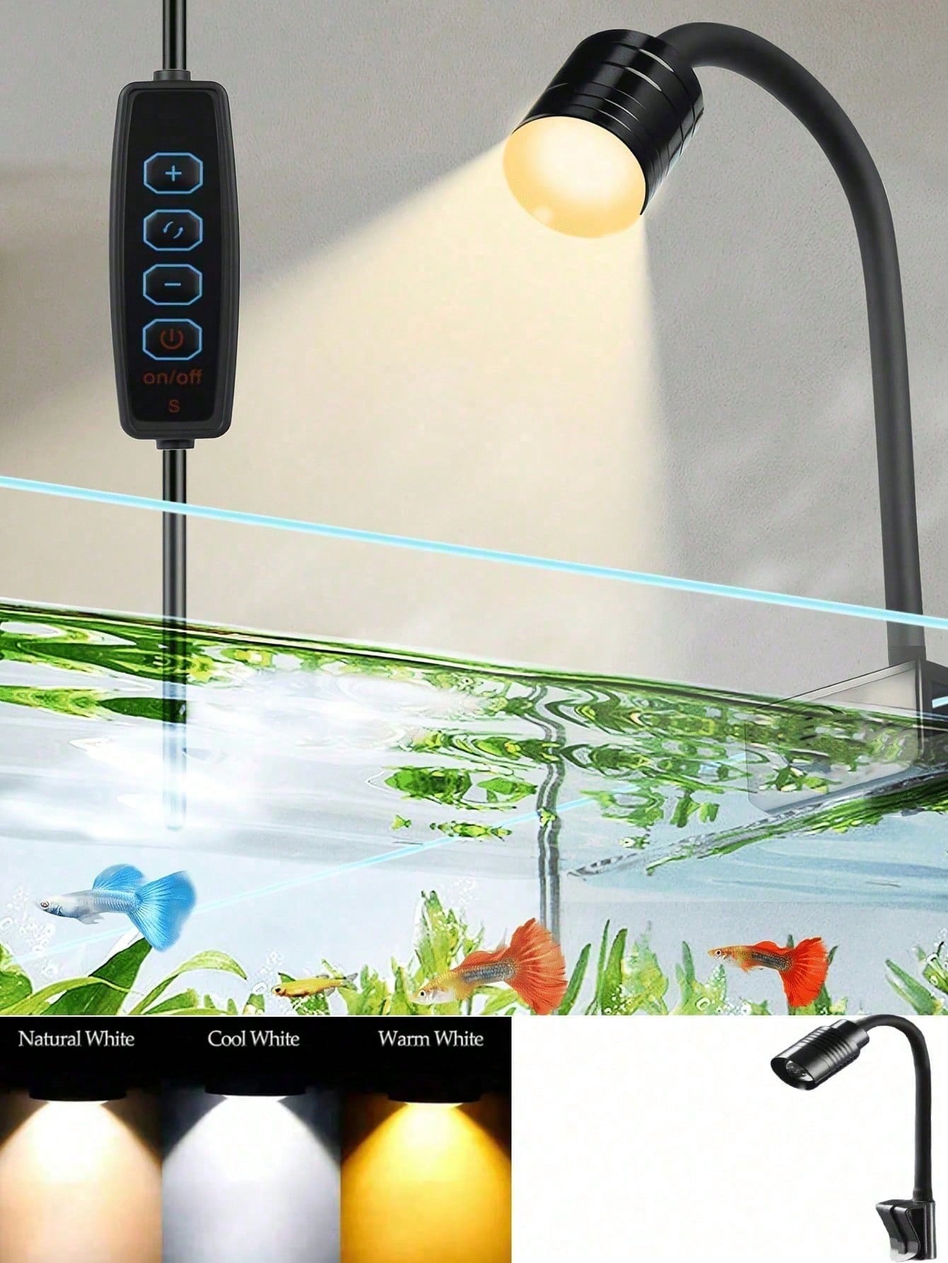 USB水槽ライト、ズーム式南米スポットライト、金魚水槽用クリ - Aquarium Goldfish のレビューと価格