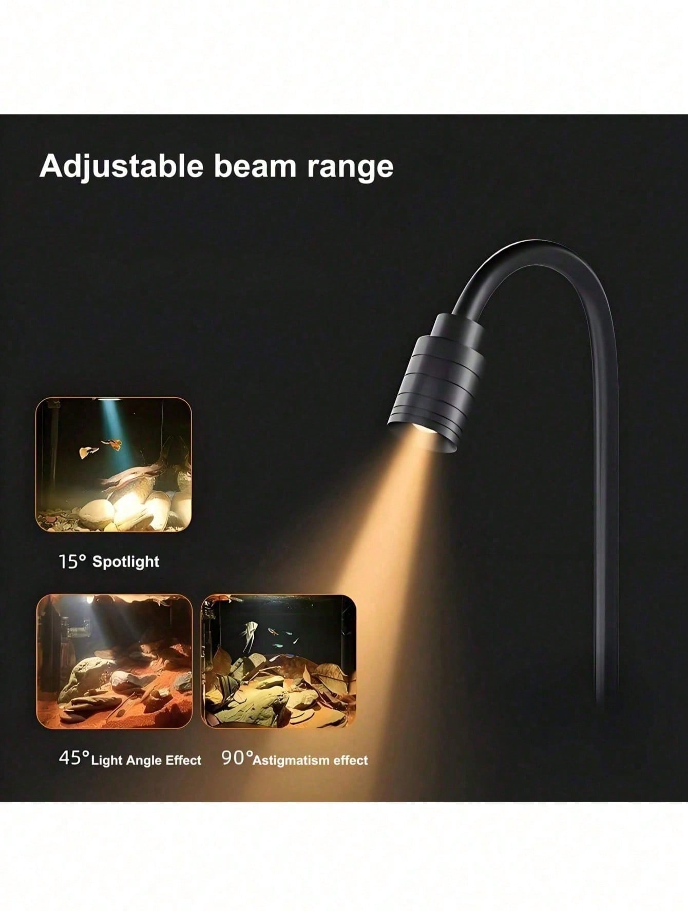 USB水槽ライト、ズーム式南米スポットライト、金魚水槽用クリ - Aquarium Goldfish のレビューと価格