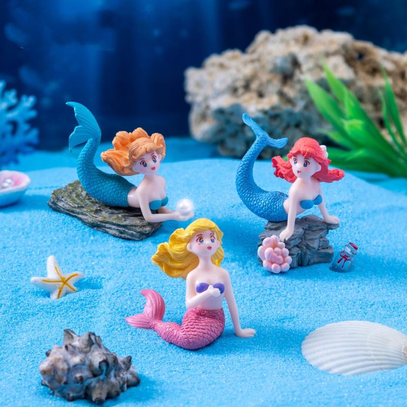 4 個のプラスチック水槽リトルマーメイドオーナメントミニチュ - Aquarium Fish Buy のレビューと価格