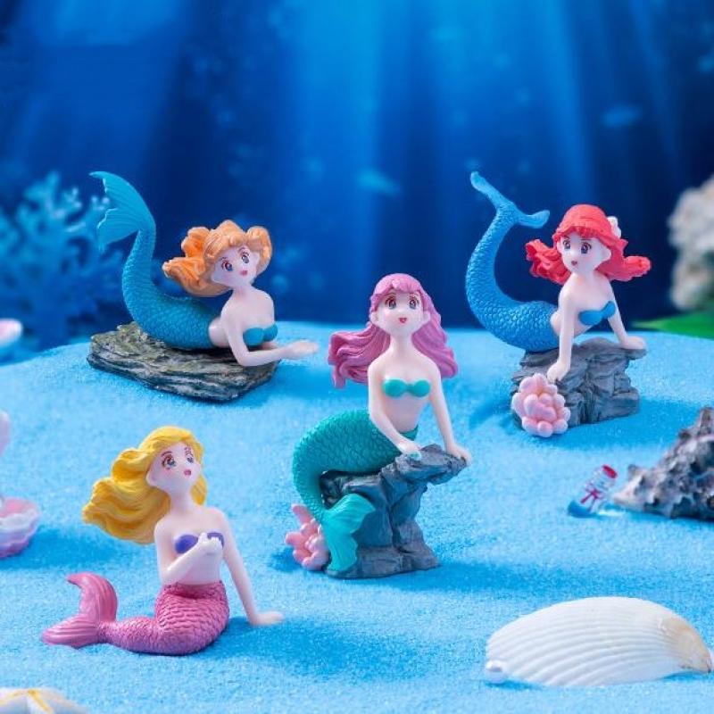 4 個のプラスチック水槽リトルマーメイドオーナメントミニチュ - Aquarium Fish Buy のレビューと価格