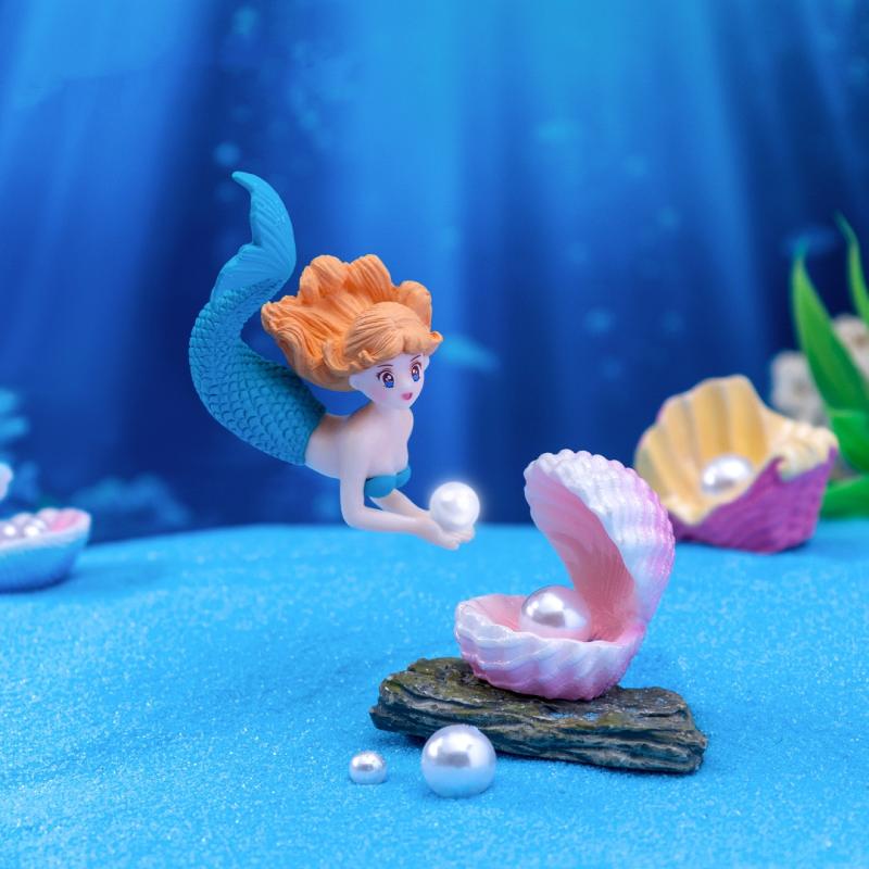 4 個のプラスチック水槽リトルマーメイドオーナメントミニチュ - Aquarium Fish Buy のレビューと価格