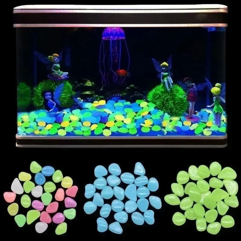 100～1000個の夜光石、暗闇で光るガーデンペブル、歩道、 - Aquarium Fish Store のレビューと価格