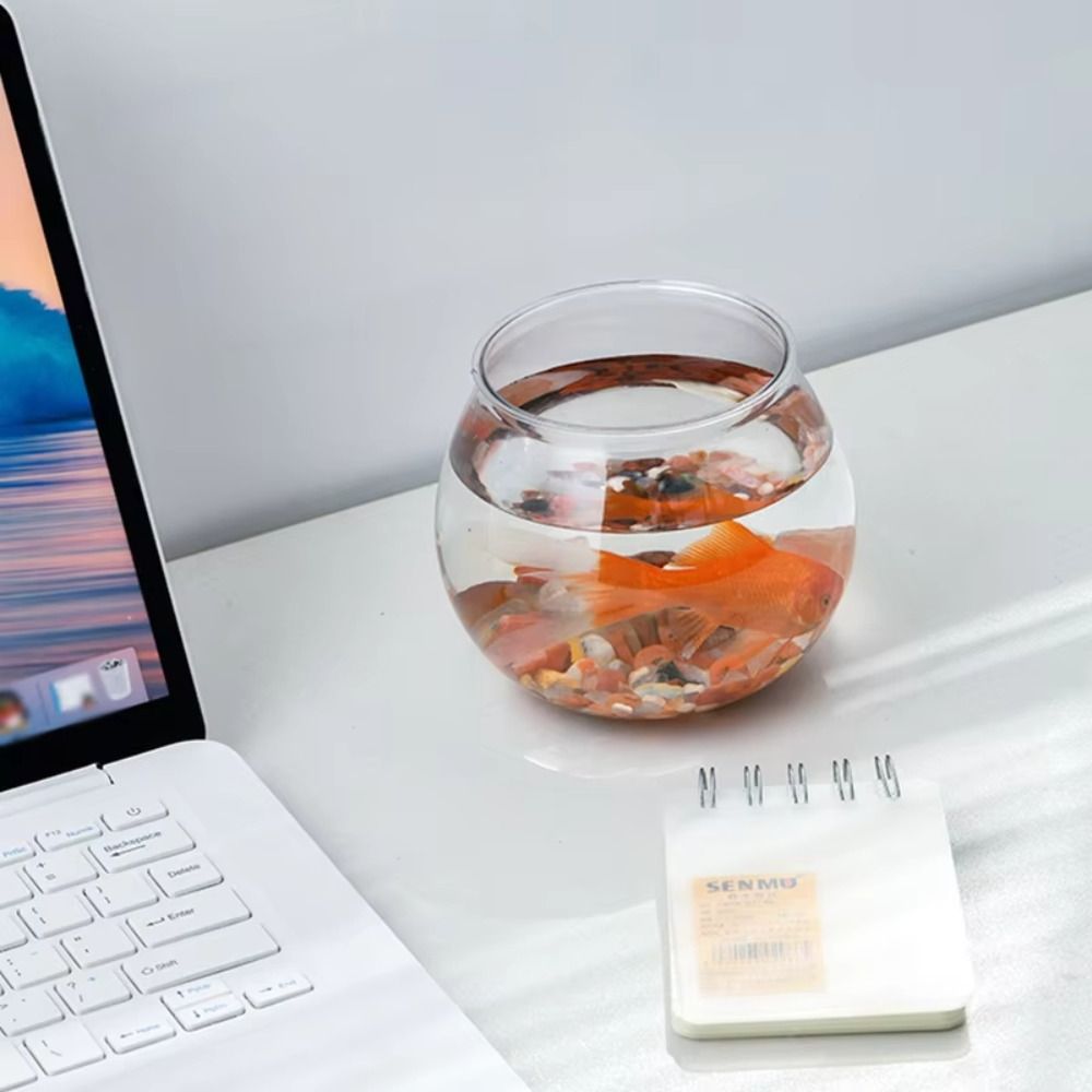 新しい透明な水槽、丸型、割れない、プラスチック製、軽量、小型 - Aquarium Goldfish のレビューと価格