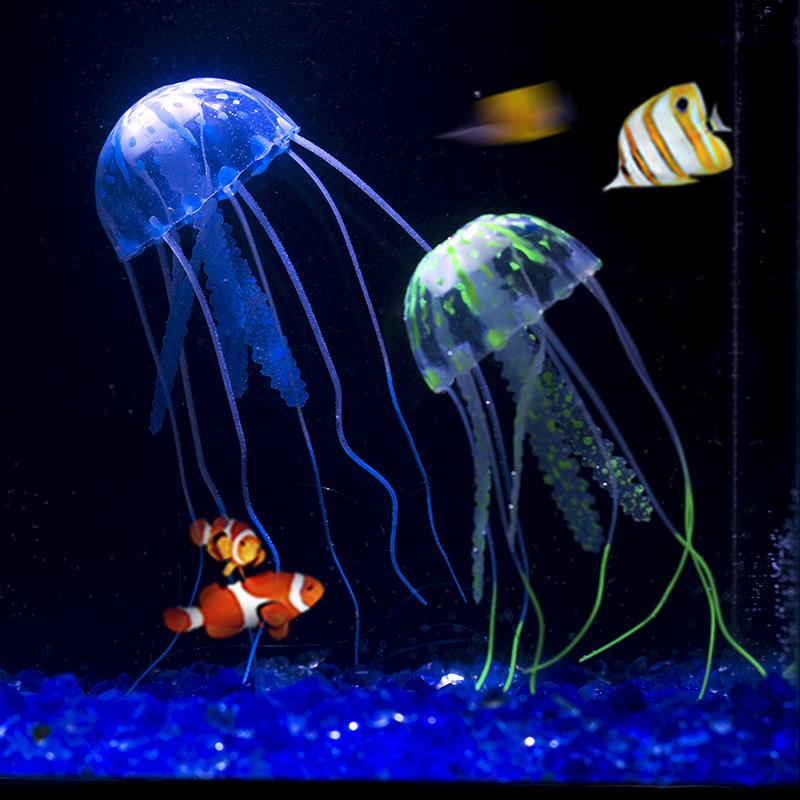 人工クラゲ水族館水槽アクセサリーシミュレートされた蛍光鮮やか - Aquarium Fish Artificial のレビューと価格